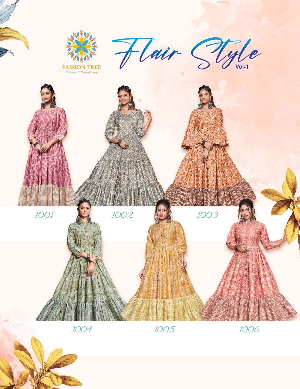 Flair Style 1 By Passion Tree Festive Wear Wholesale Anarkali Kurtis 
